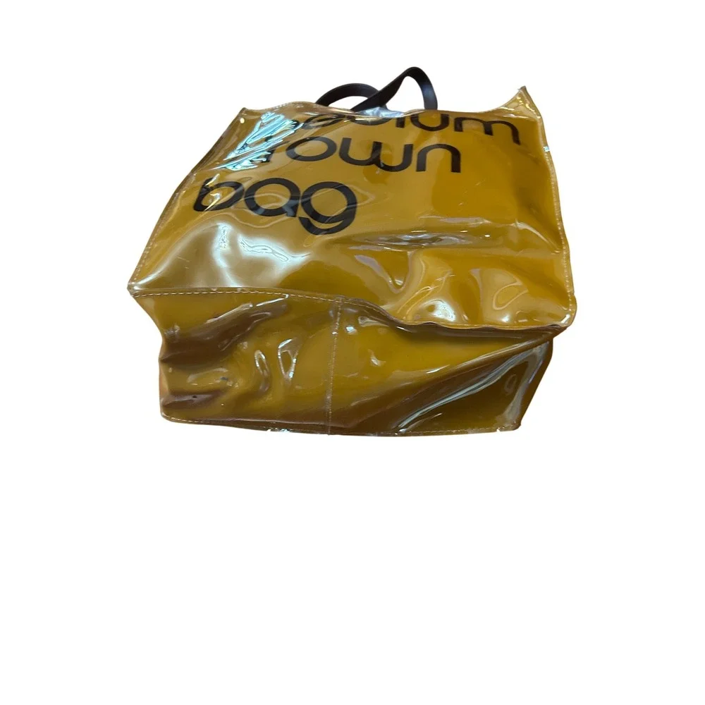 Bloomingdales Medium Brown Bag Tote Shopper‎ PVC Clear Vinyl Tote Bag